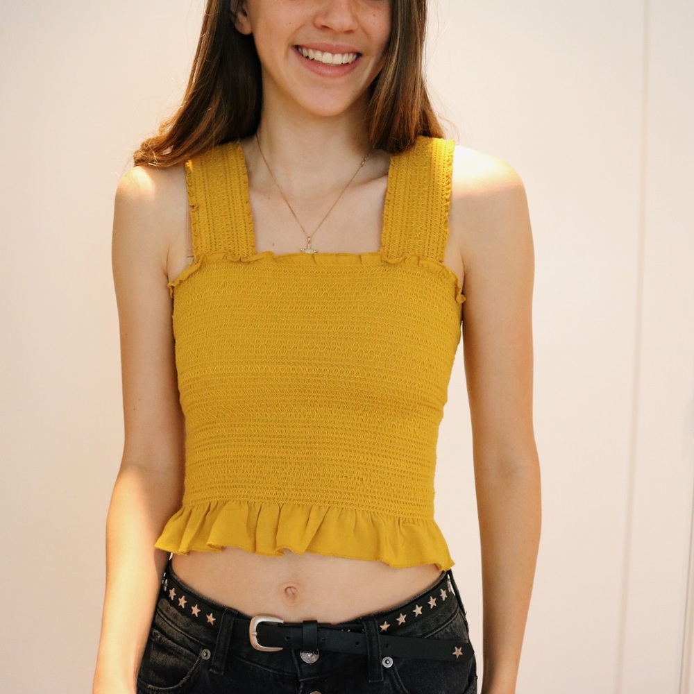 PacSun Yellow Peplum Tank Top